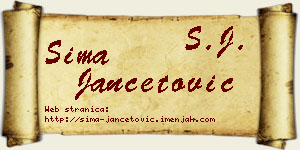 Sima Jančetović vizit kartica